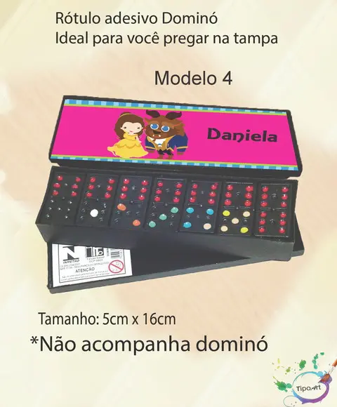 Adesivo para Dominó-bela e a Fera