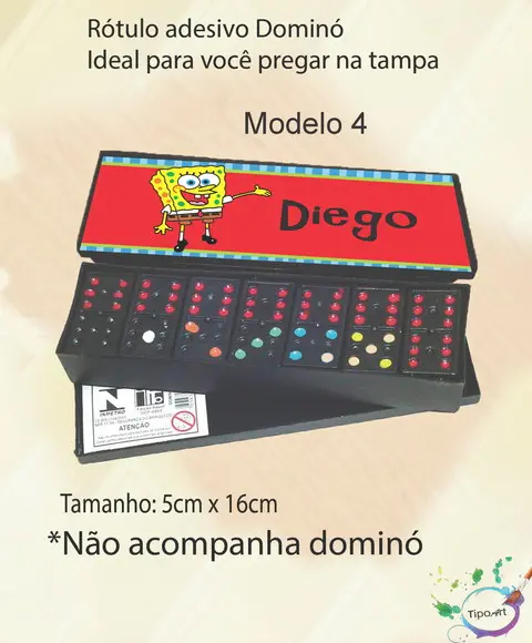 Adesivo para Dominó-bob Esponja