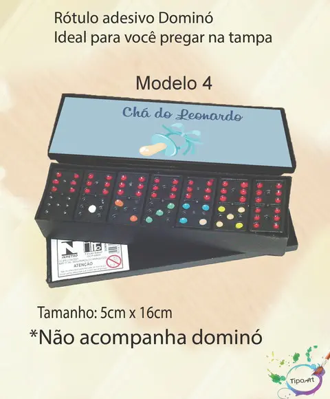Adesivo para Dominó-chá de Bebê