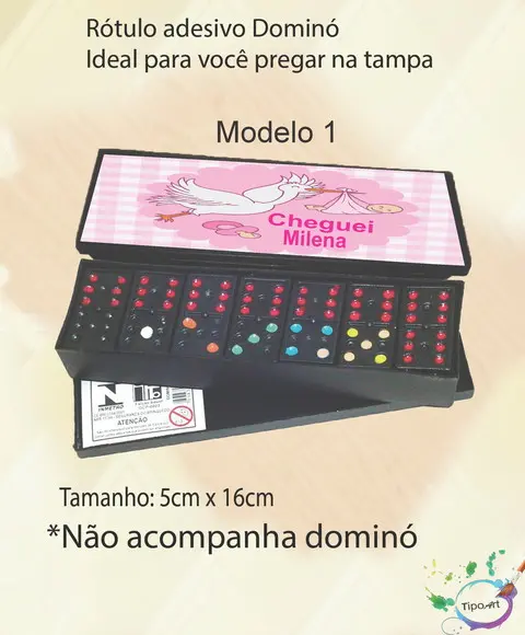Adesivo para Dominó-chá de Bebê