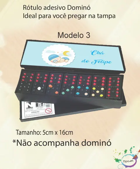 Adesivo para Dominó-chá de Bebê