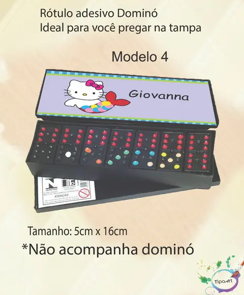 Adesivo para Dominó-hello Kitty