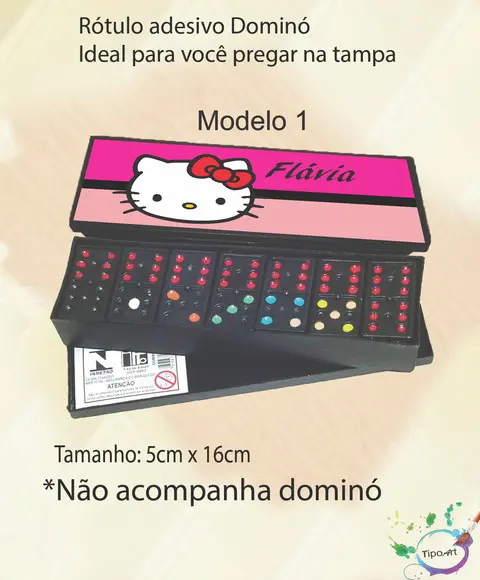 Adesivo para Dominó-hello Kitty