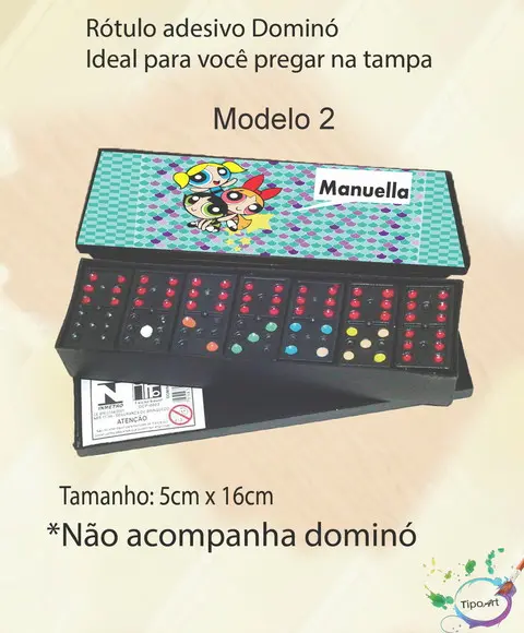 Adesivo para Dominó-menina Super Poderosas