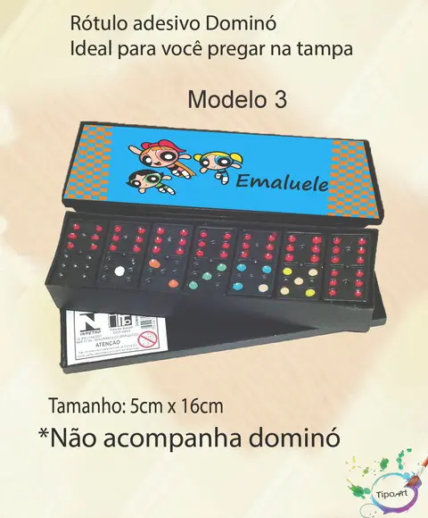 Adesivo para Dominó-menina Super Poderosas