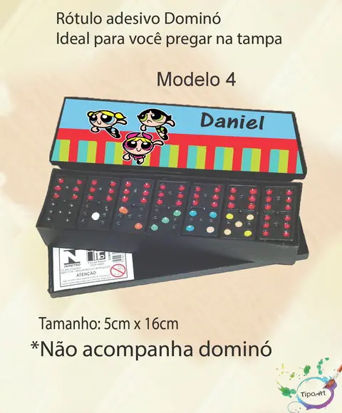 Adesivo para Dominó-menina Super Poderosas