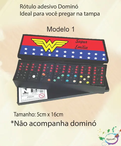 Adesivo para Dominó-mulher Maravilha
