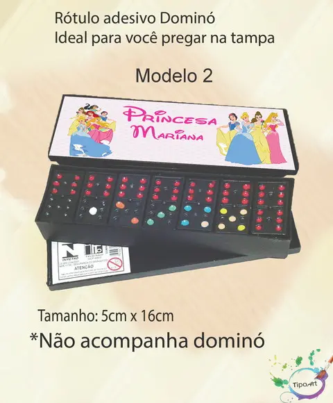 Adesivo para Dominó-princesas