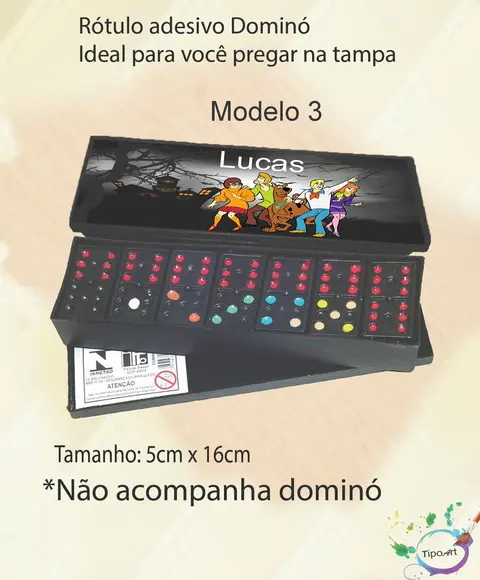 Adesivo para Dominó-scooby Doo