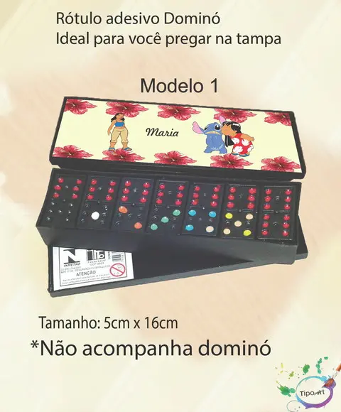 Adesivo para Dominó-stitch e Lilo
