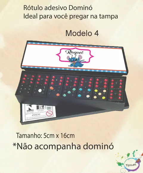 Adesivo para Dominó-stitch e Lilo