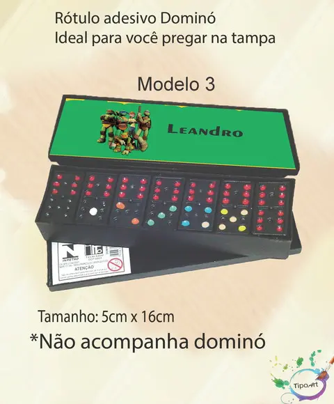 Adesivo para Dominó-tartaruga Ninja