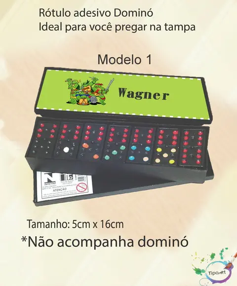 Adesivo para Dominó-tartaruga Ninja