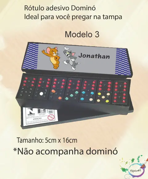 Adesivo para Dominó-tom e Jerry