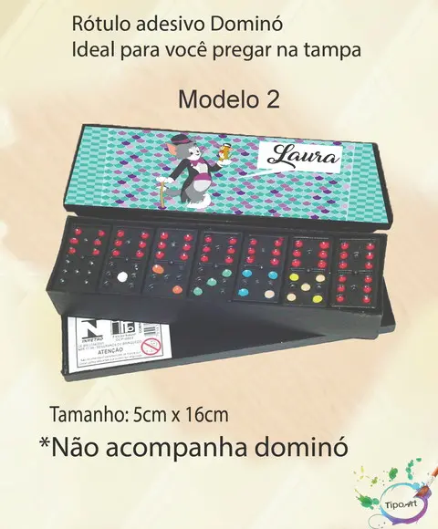 Adesivo para Dominó-tom e Jerry
