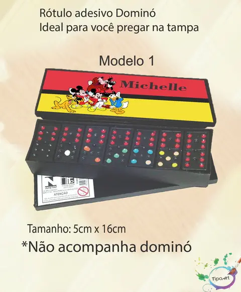Adesivo para Dominó-turma do Mickey