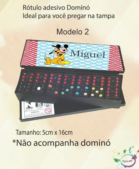 Adesivo para Dominó-turma do Mickey