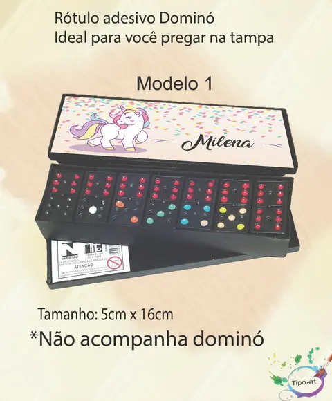 Adesivo para Dominó-unicórnio