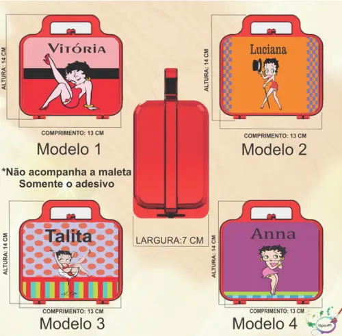 Adesivo para Maletinha-betty Boop