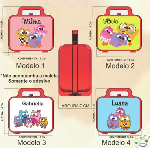 Adesivo para Maletinha-bubu e as Corujinhas