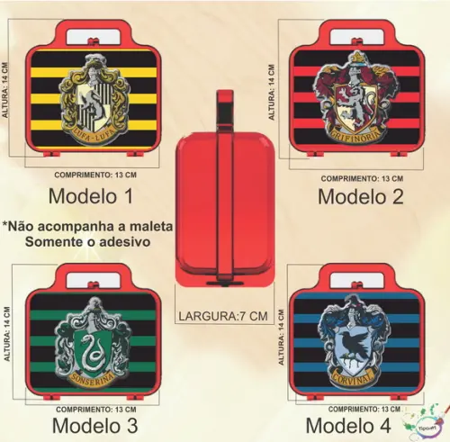 Adesivo para Maletinha-brasões Hogwarts