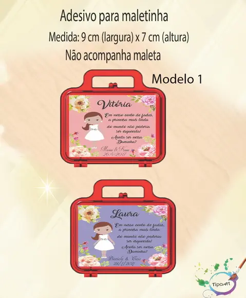 Adesivo Para Maletinha-daminha/pajem
