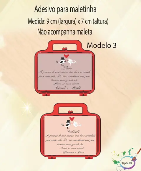 Adesivo Para Maletinha-daminha/pajem