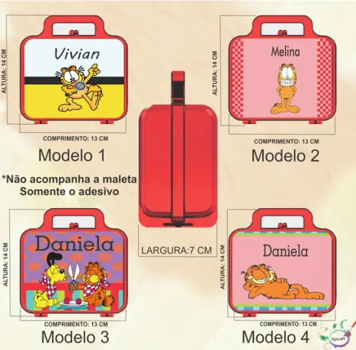 Adesivo para Maletinha-garfield
