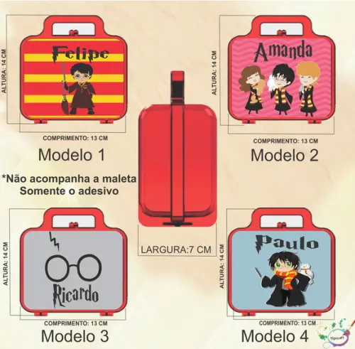 Adesivo para Maletinha-harry Potter-modelo 1