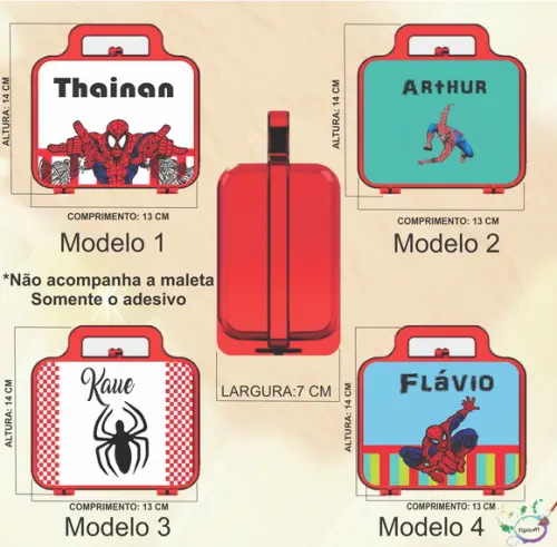 Adesivo para Maletinha-homem Aranha