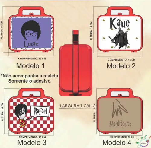 Adesivo para Maletinha-harry Potter-modelo 2