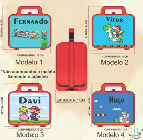 Adesivo para Maletinha-mario Bros