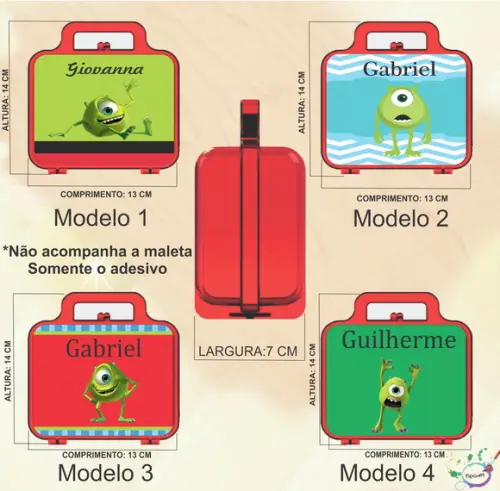 Adesivo para Maletinha-mike Wazowski