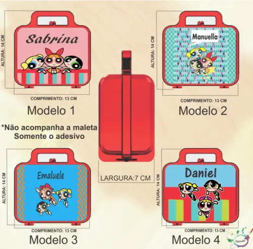 Adesivo para Maletinha-menina Super Poderosas