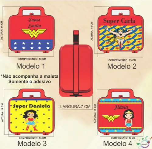 Adesivo para Maletinha-mulher Maravilha