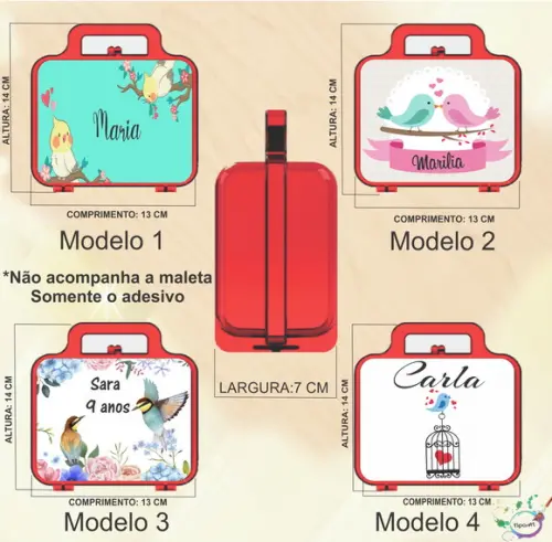 Adesivo para Maletinha-passarinhos