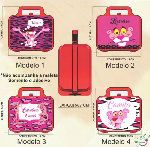 Adesivo para Maletinha-pantera Cor de Rosa