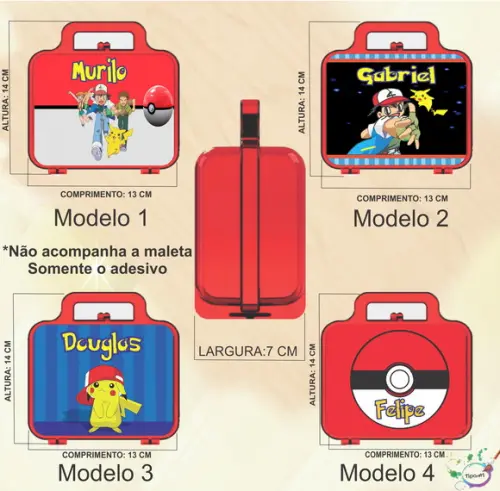 Adesivo para Maletinha-pokemon