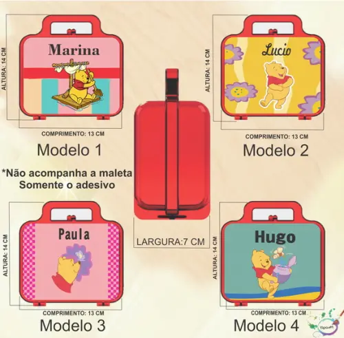 Adesivo para Maletinha-pooh