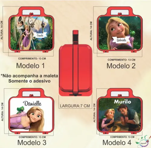 Adesivo para Maletinha-rapunzel