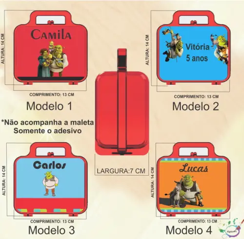 Adesivo para Maletinha-shrek
