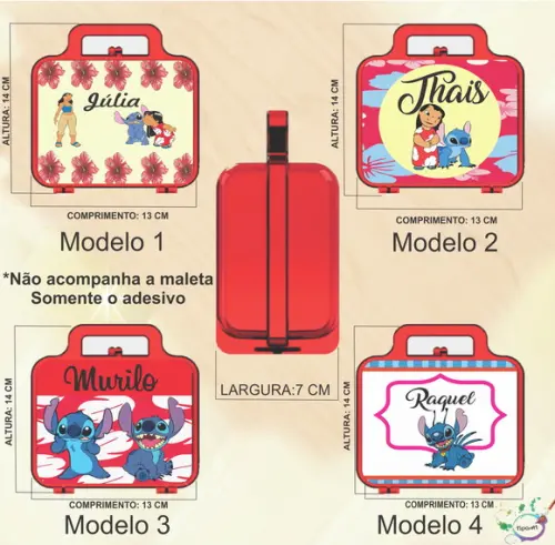 Adesivo para Maletinha-stitch e Lilo