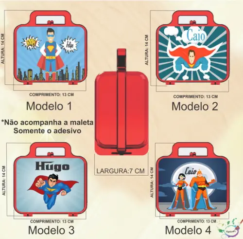 Adesivo para Maletinha-super Heroi