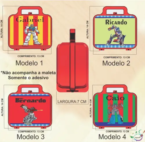 Adesivo para Maletinha-transformers