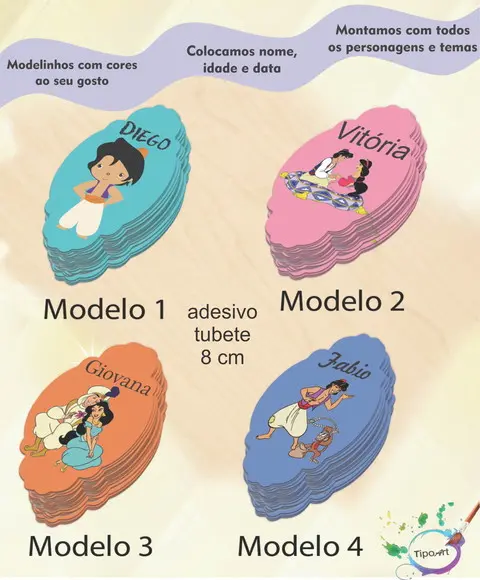 Adesivo para Mini Tubete 8 Cm-aladim