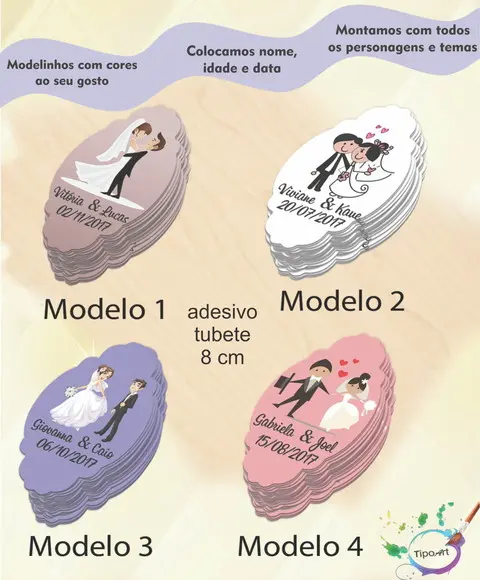Adesivo para Mini Tubete 8 Cm-casal