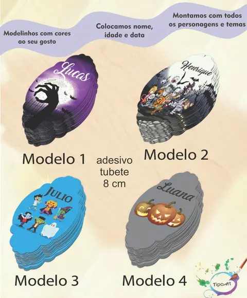 Adesivo para Mini Tubete 8 Cm-halloween#2