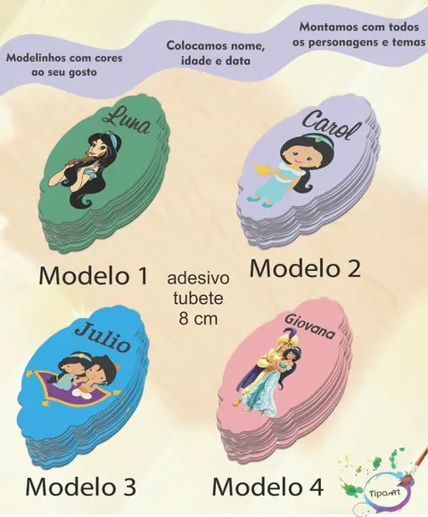 Adesivo para Mini Tubete 8 Cm-jasmine