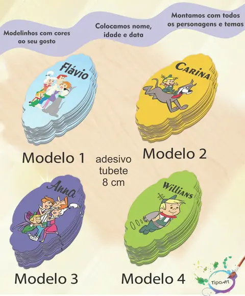 Adesivo para Mini Tubete 8 Cm-jetsons