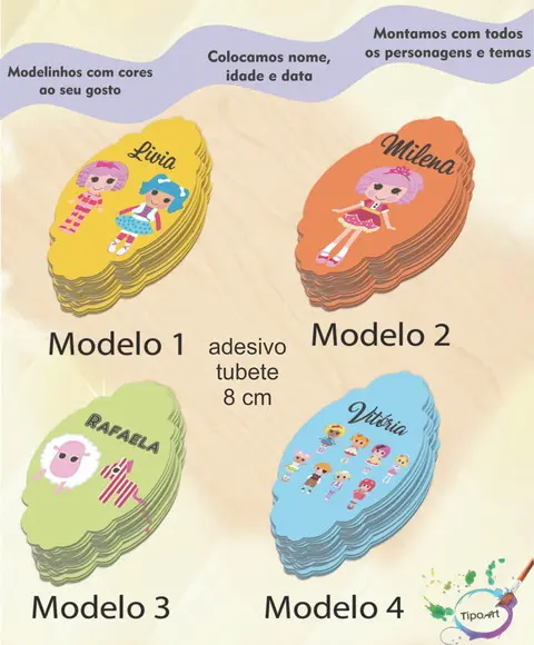 Adesivo para Mini Tubete 8 Cm-lalaloopsy